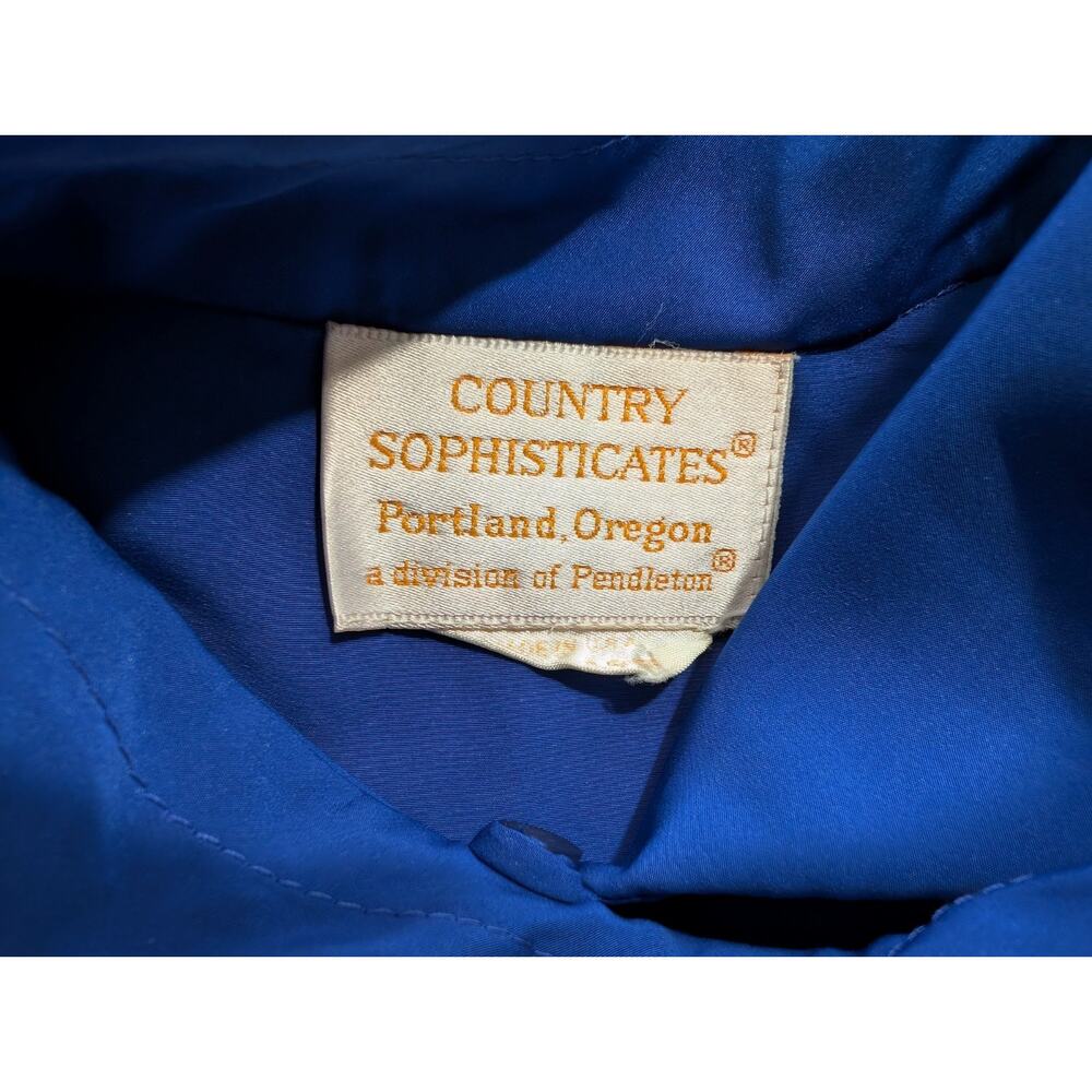 Vintage 80s Blouse Blue Pleated Front Long Sleeve Women's Size 10 Pendleton - Picture 6 of 7